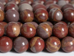 Red & Gray Noreena Jasper Beads Grade AAA Natural Gemstone Full Strand Round Loose Beads 15.5