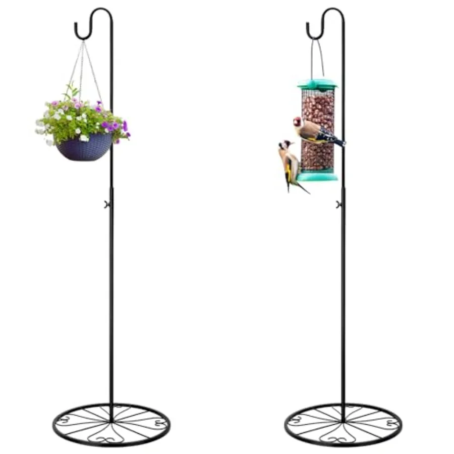 

Набор из 2 регулируемых черных железных крюков-«пастухов» (34-55 дюймов) для кормушек для колибри, для свадеб, мероприятий и домашнего декора