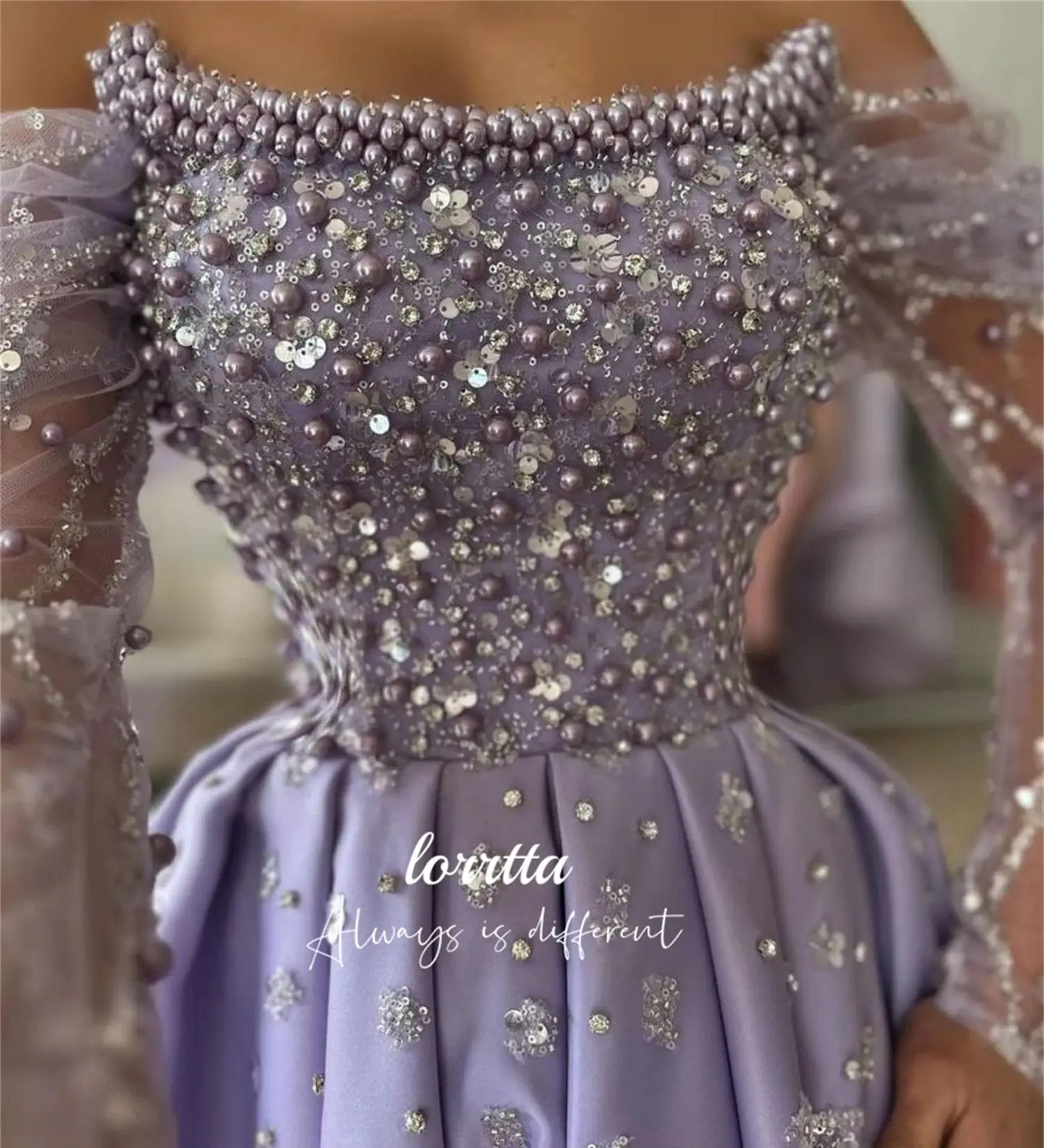 Lorrtta Wedding Party Dress Bead Decoration Luxurious Evening Purple for Special Occasions Ball Gowns Customized  فساتين سهرة