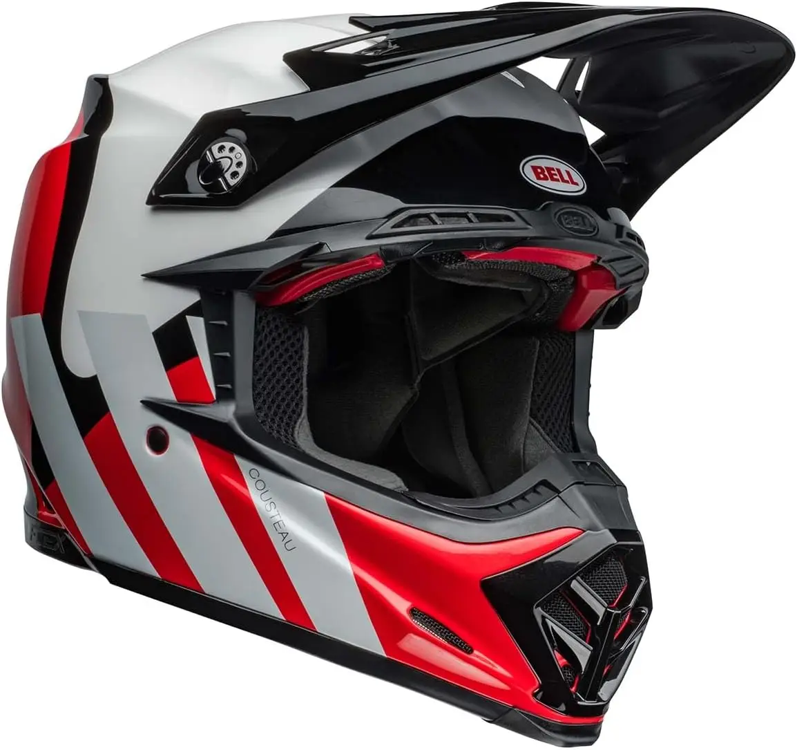 

Moto-9S Flex Helmets (Hello Cousteau Stripes Gloss White/Red - Medium)