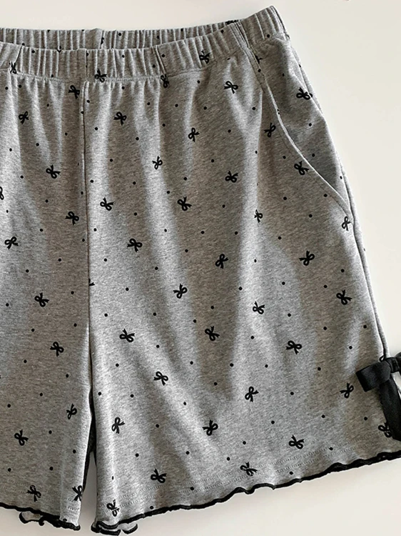 Setelan Wanita Seksi Modal Katun dengan Tali dan Bantalan Dada, Pakaian Rumah Dua Potong atau Baju Tidur Musim Panas