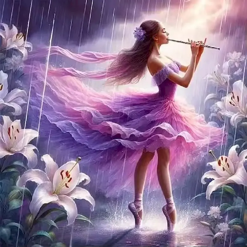 

PhotoCustom Diamond Embroidery Dancer Woman Full Square Round Diamond Painting Diamond Mosaic Portrait Needlework Wall Art