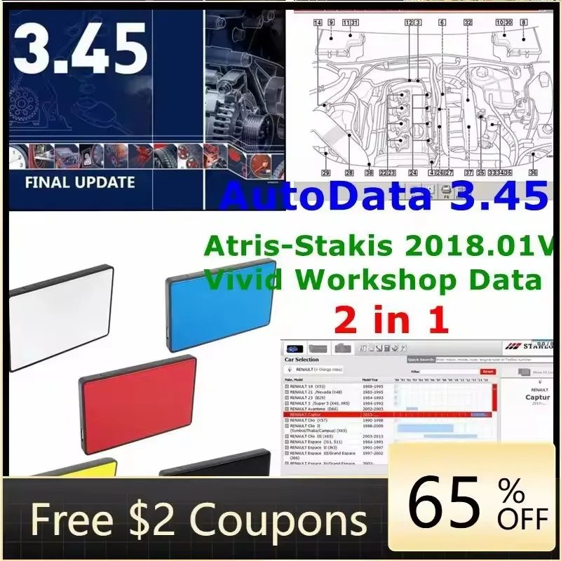 

2024 Hot Auto Data 3.45 Car Software Vivid Workshop Data Atris-Stakis Technik 2018.01V Multi languages Polish Spanish Link HDD