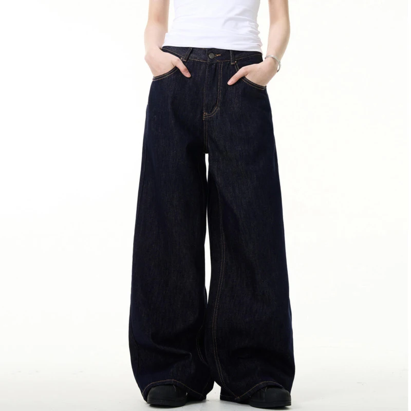IEFB Simple's Men's Denim Pants Vintage Lavaggio di gamba larga jeans Casuali Casuali Casuali American Mash Mash