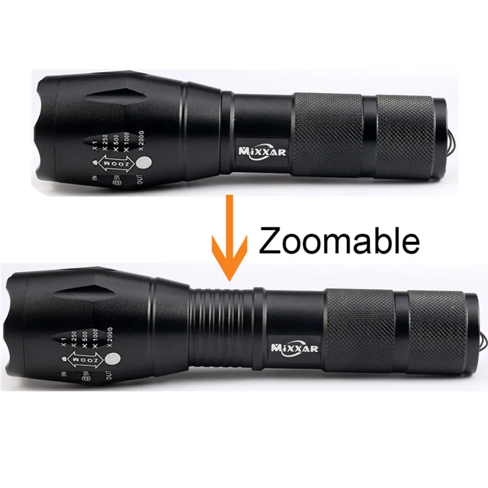 ZK20 8000LM LED Flashlights Powerful Waterproof LED Lamp Torch Lanternas 18650 Battery Military Police Flashlight Torch Light