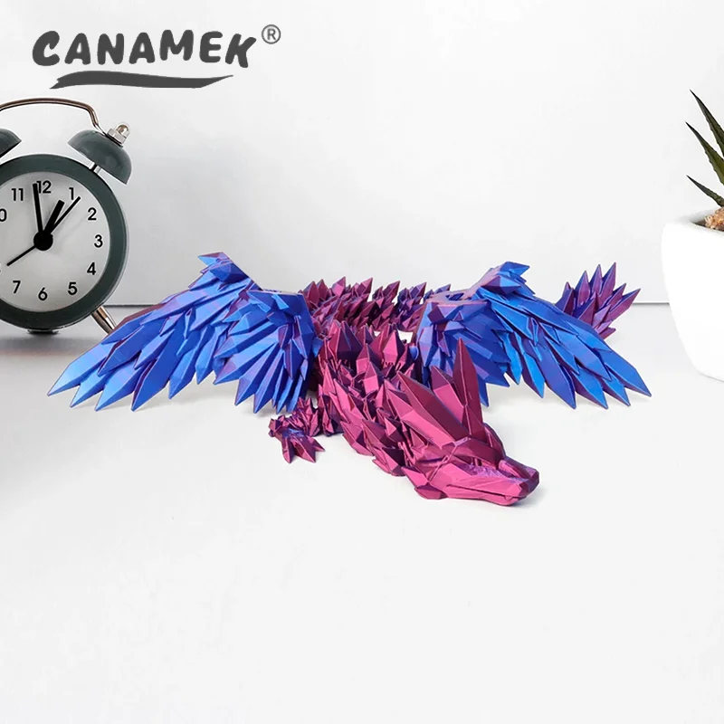 3D Printed Feilong Living Room Ornaments Multi-jointed Movable Dragon With Wings Tabletop Home Decoration