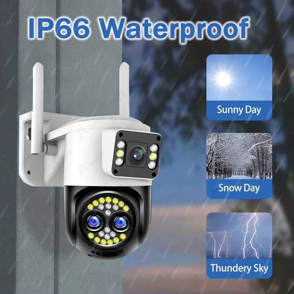 YOOSEE 10X Zoom PTZ WiFi 6K12MP Three Lens Outdoor Security IP Camera More LEDs Light Smart Monitor Night Vision CCTV Camera