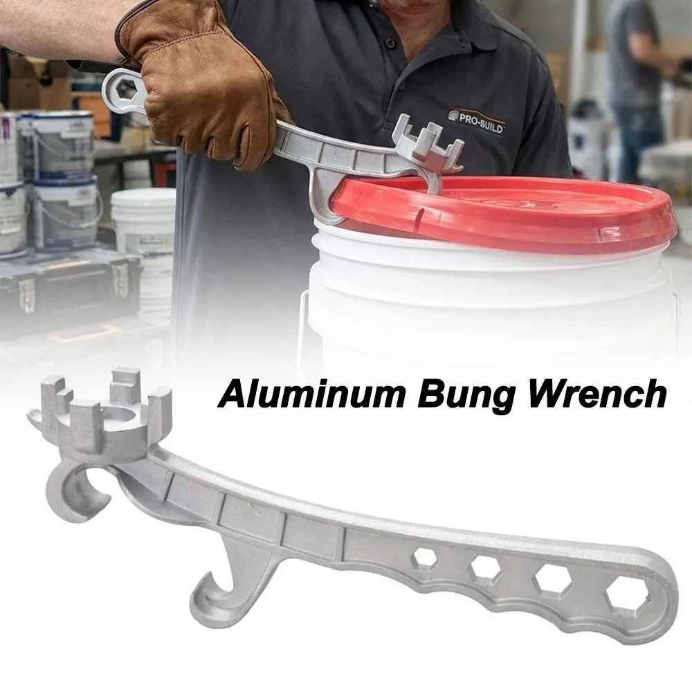 New Aluminum Alloy Bung Wrench Non Sparking Multi Function Drum Opener Drum Plug Wrench Lid Remover Barrel Wrench