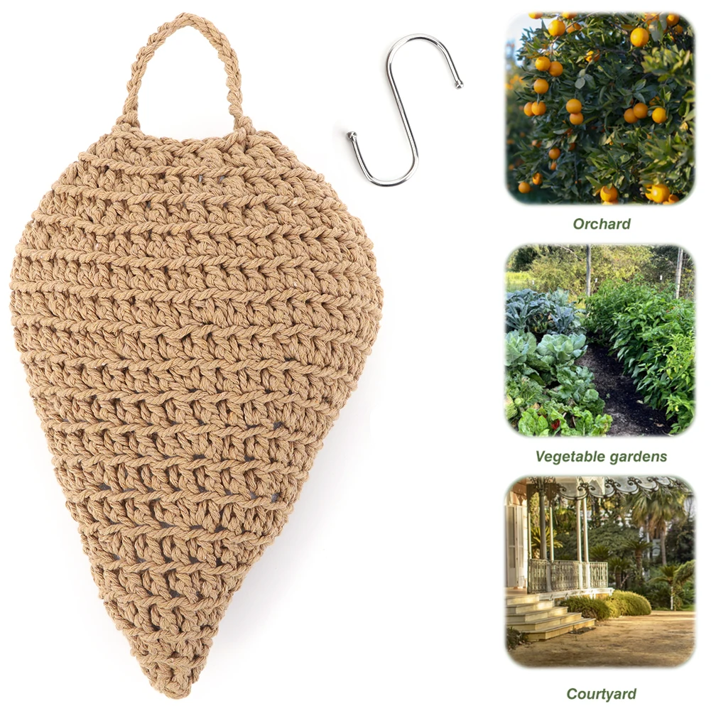 Crochet Wasp Nest Decoy Wasp Deterrent Decoy with Hook Faux Hornets Nest Repellent Wasp Nest Trap for Housewarming Gift