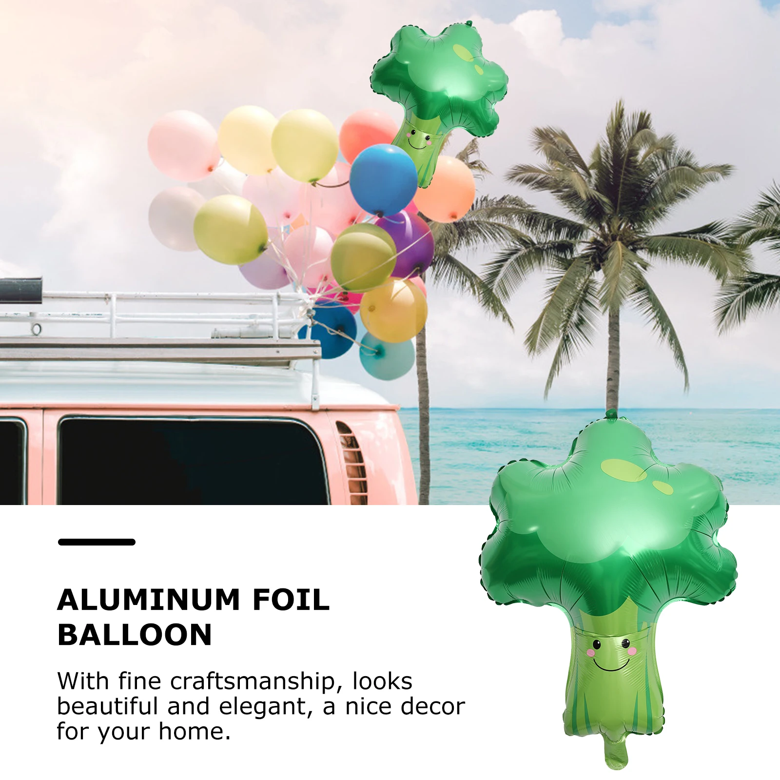 

4 Pcs Broccoli Balloon Food Foil Balloons Farm Decoration Watermelon 's Birthday Party Decorations Table