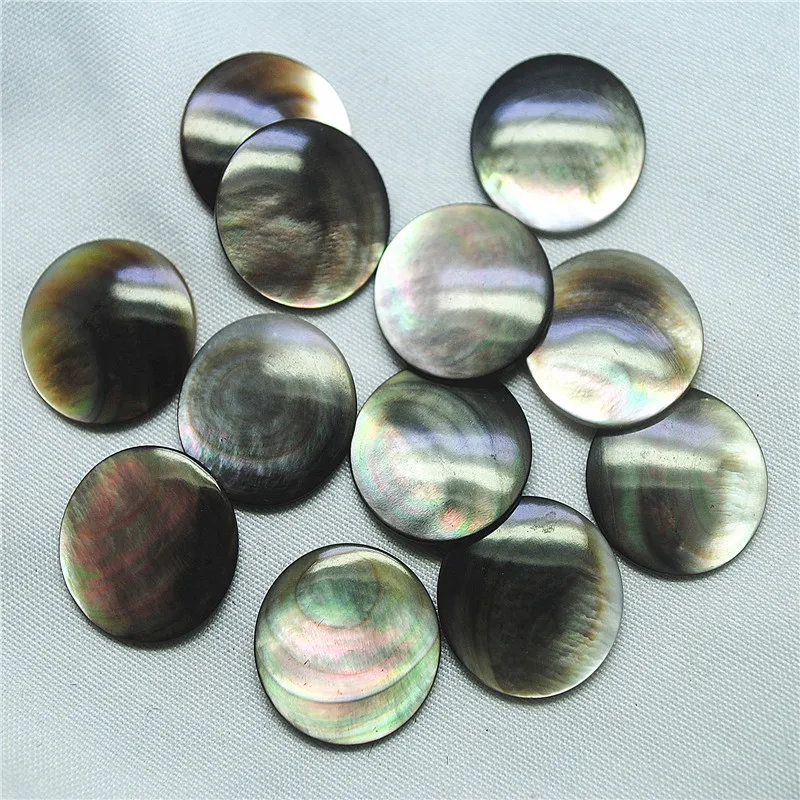 7PCS New BLack Shell CABOCHONS SIZE 17MM ROUND SHAPE NO HOLE DIY JEWELRY FINDINGS TOP SELLING ACCESSORIES
