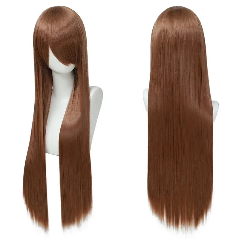 80cm Colorful Long Straight Synthetic Hair White Purple Black Cosplay Wig For Men And Women Synthetic Wig Anime Styling view 6