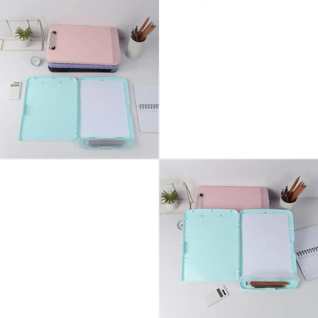  Letter Size Conference Clipboard with Pen Slots 14X9.84Inch Plastic Clipboard with File Storage Container for Office