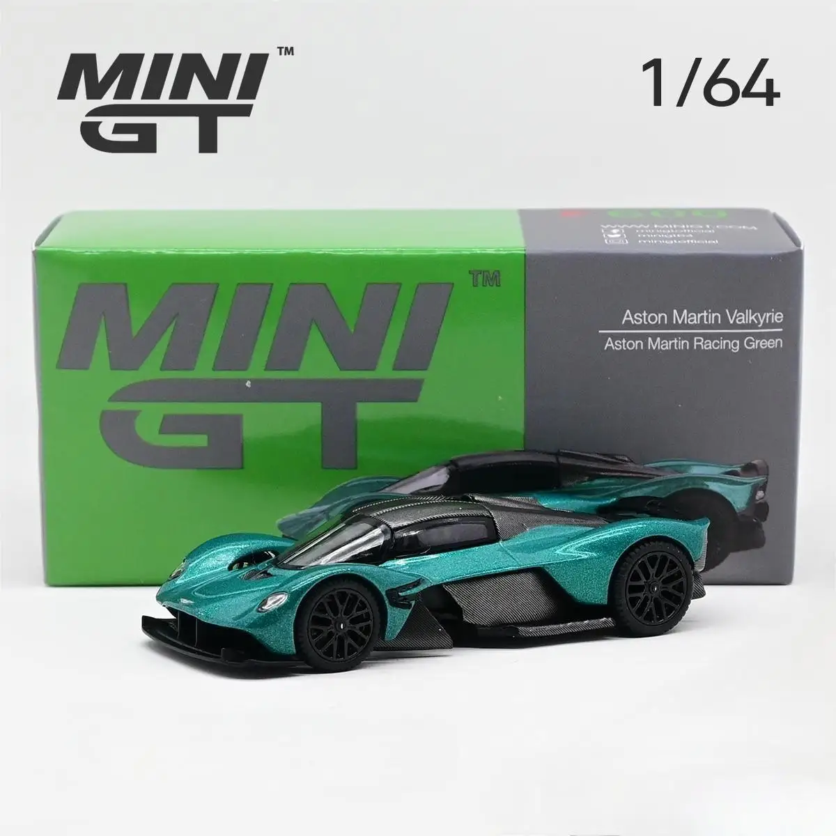 

Коллекция моделей автомобилей TSM Mini Gt 1/64 Minigt 600 Valkyrie Racing Green литье под давлением