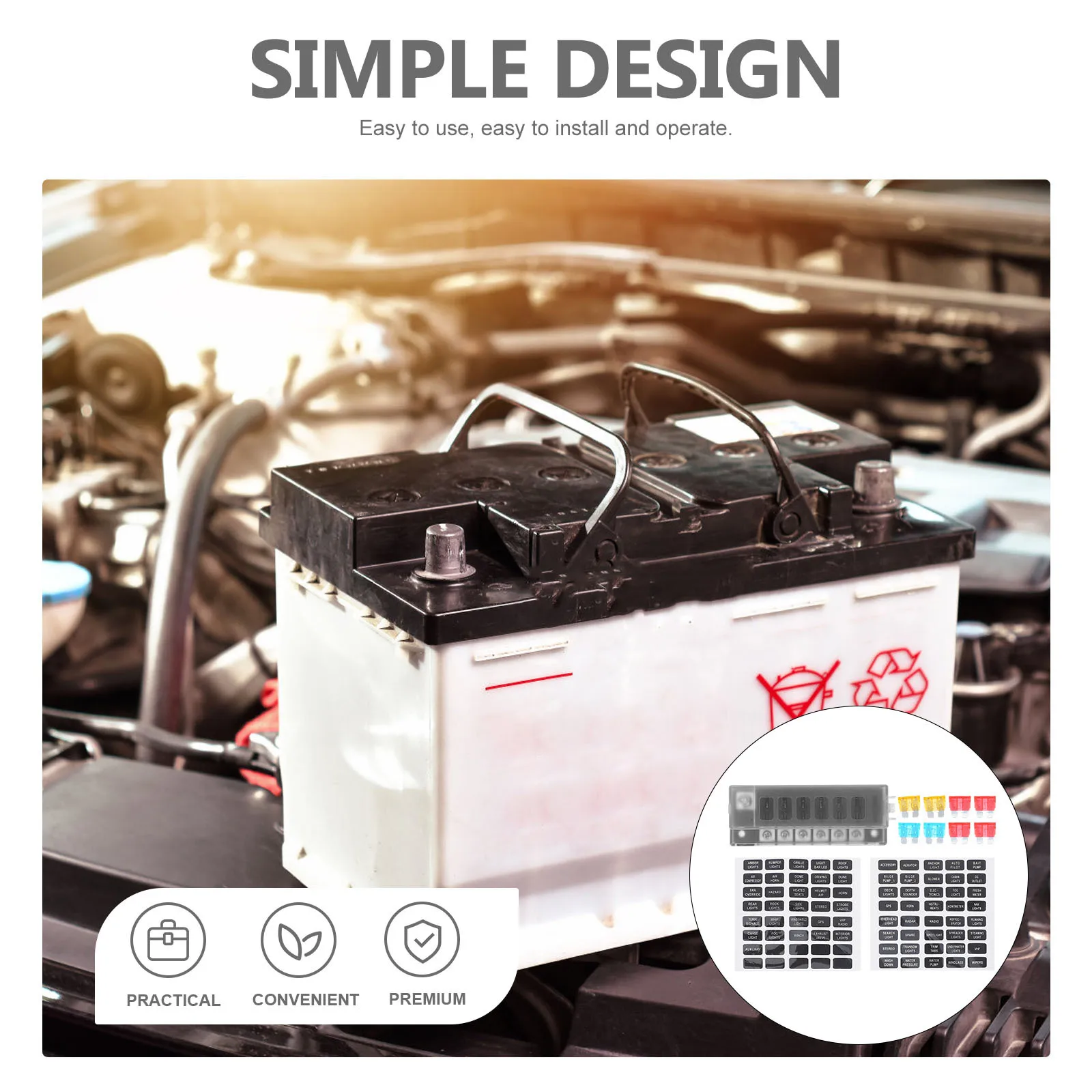 

1 set Pcs 6 Way Fuse Block Automotive Fuse Box With 6 Ground Locations Fused Distribution Block For Car Marine Rv Truck Boat