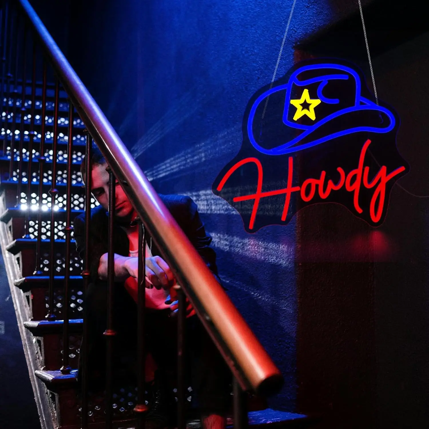 Cowboy Howdy Leucht reklame für Wand dekoration USB angetrieben LED Neonlicht Zeichen Raum dekor Weihnachts geschenk Nachtlicht