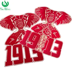 Delta Sigma Theta 1913 DST Sorority, Embroidered Patch for Garment Accessories, Large Red Elephant, Latest