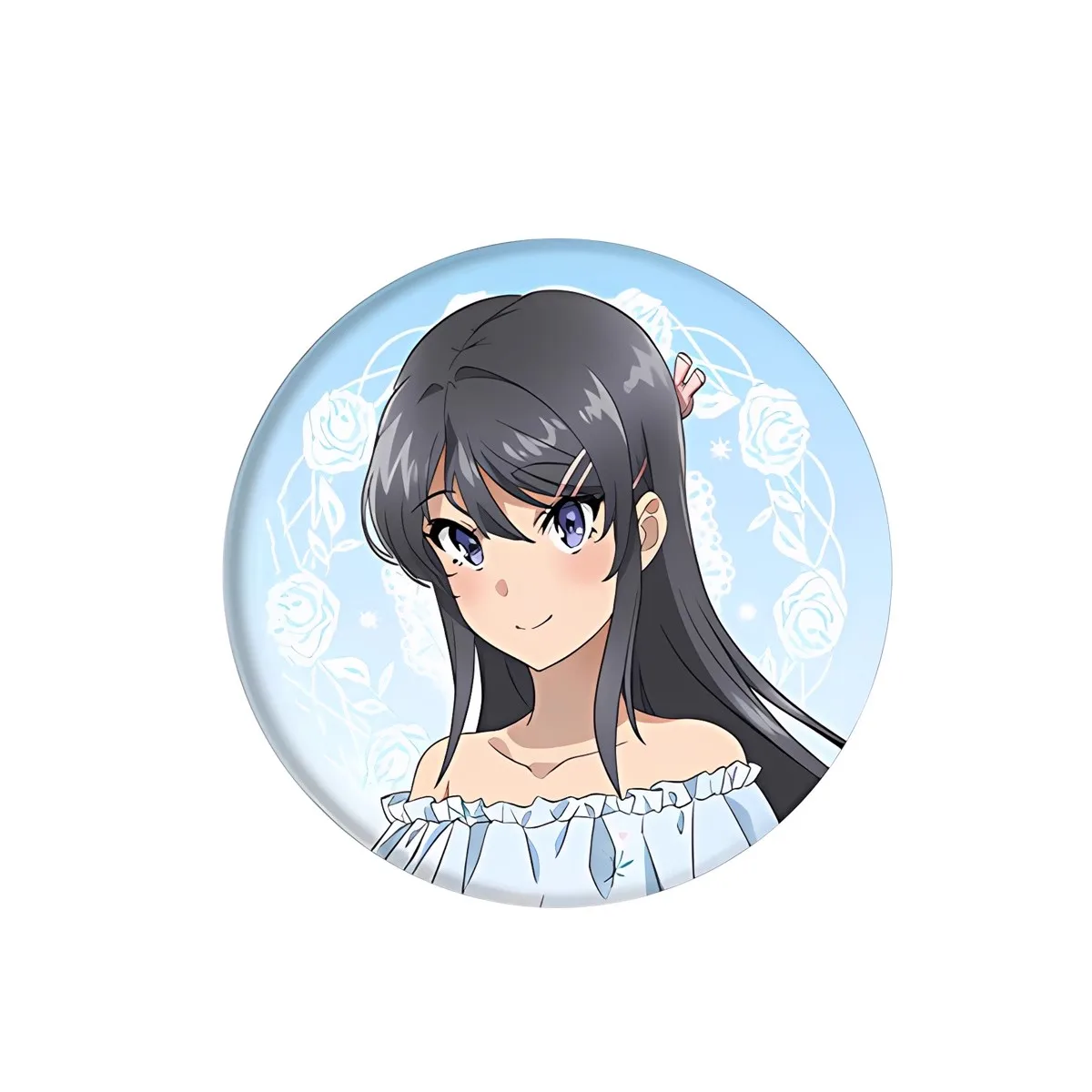 58 مللي متر أنيمي الوغد لا يحلم فتاة حلم ساكوراجيما ماي تأثيري زي شارة دبوس SPTE صفيح بروش الدعامة جيلف #2