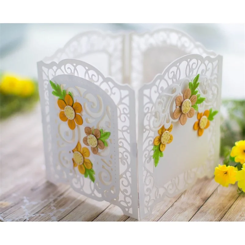 Vintage Lace Album Box Metal Cutting Dies Set for DIY Scrapbooking Paper Card Decoration Crafting Embossing Dies 2024 Hot Sale