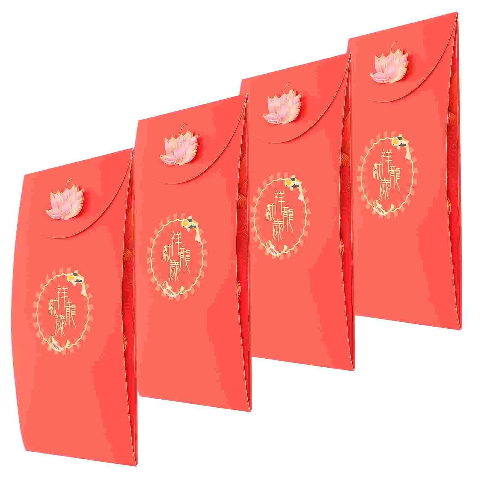 4Pcs Money Red Packets 2024 Year Red Envelopes Spring Festival Envelopes Chinese Style Lucky Money Bags