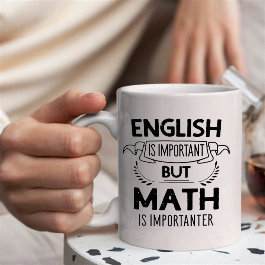 English is Important but Math is Importanter Mugs For Teachers Professor Birthday Novelty Coffee Ceramic Tea Cups White 11 oz
