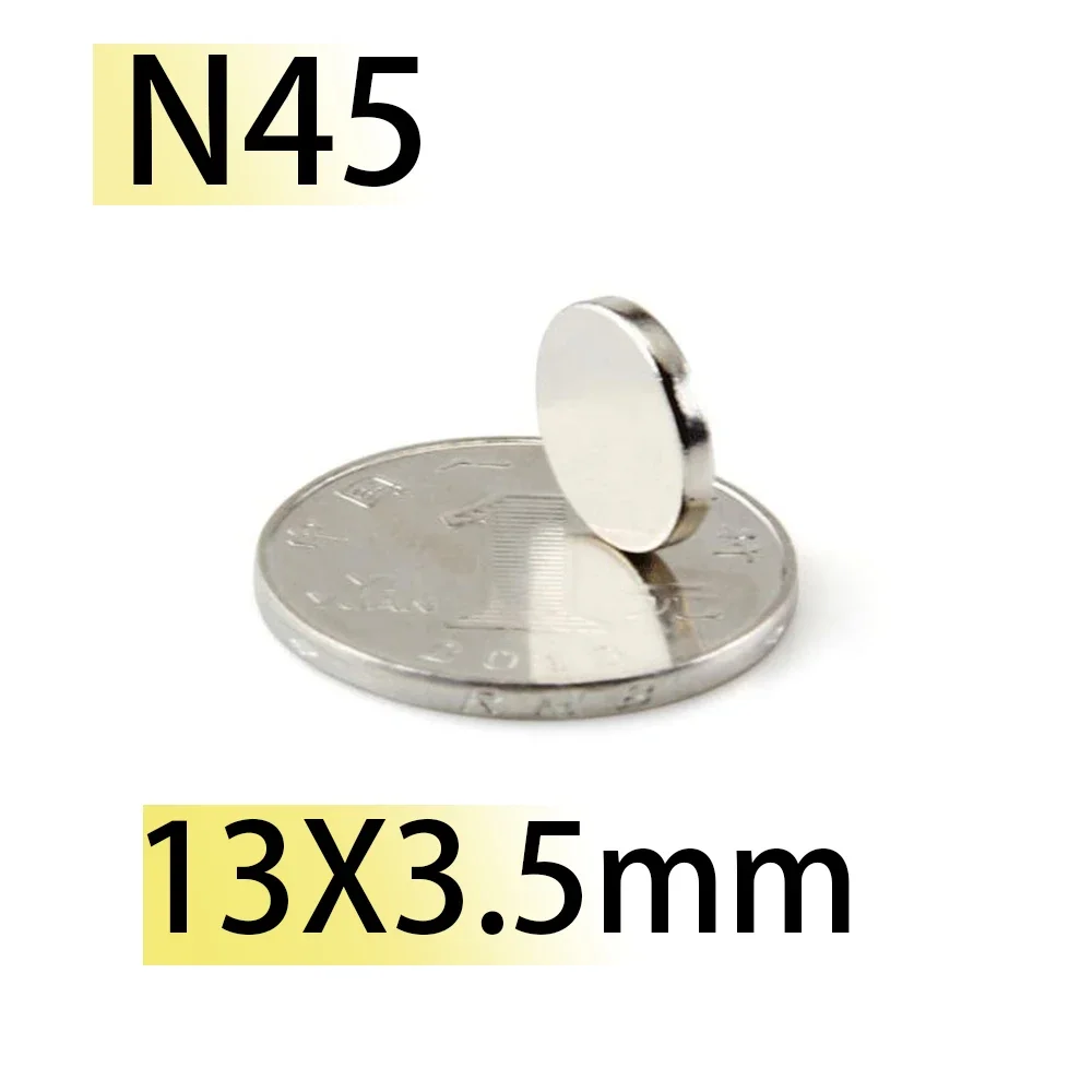 N45 13x3.5  Magnet  Superpower 13*3.5 13x4 N35 Neodymium Magnets Nickle Coating Search Magnetic Fridge DIY Motor Generator