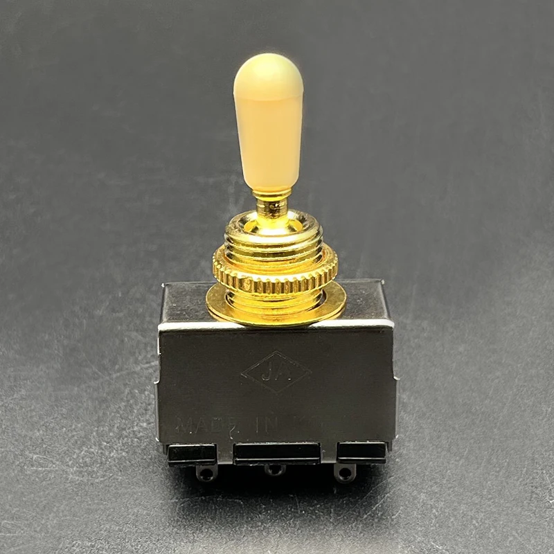 4Pcs 3-Way Pickup Sealed Selecting Toggle Switch for Electric Guitar Gold with Black/Cream/White Tip image 2
