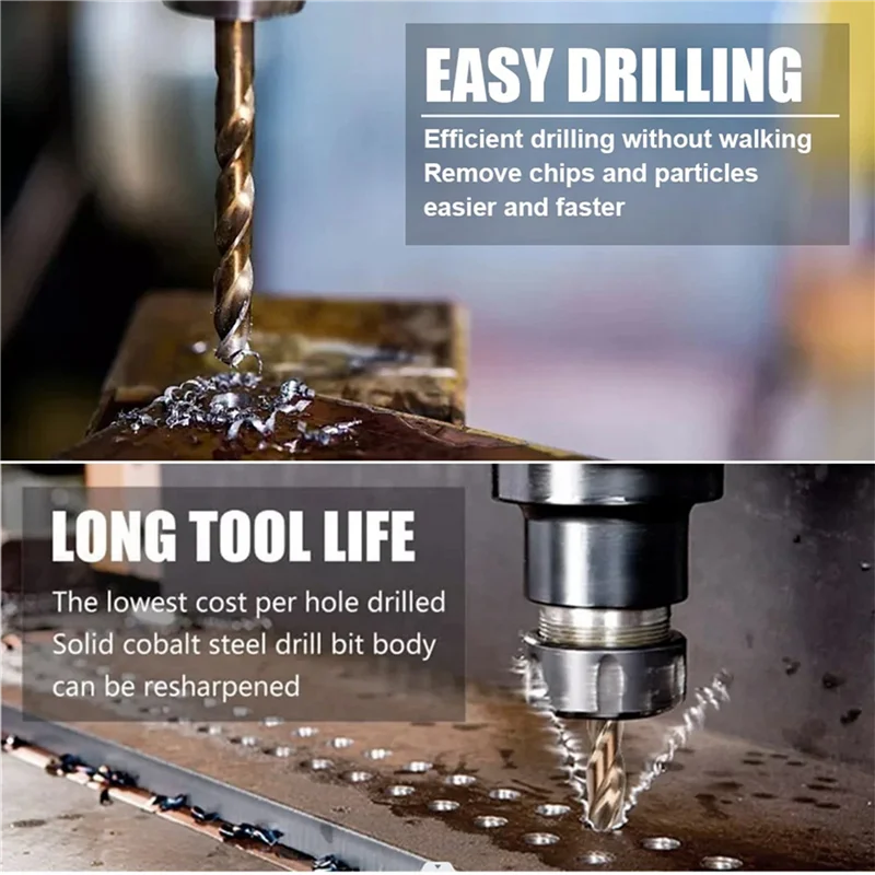ABLK 2 ชุด 1.0-13 มม.โคบอลต์เคลือบเจาะ Bits HSS M35 ไฟฟ้าเจาะบิตสําหรับไม้โลหะเหล็กเครื่องตัดไม้เจาะ