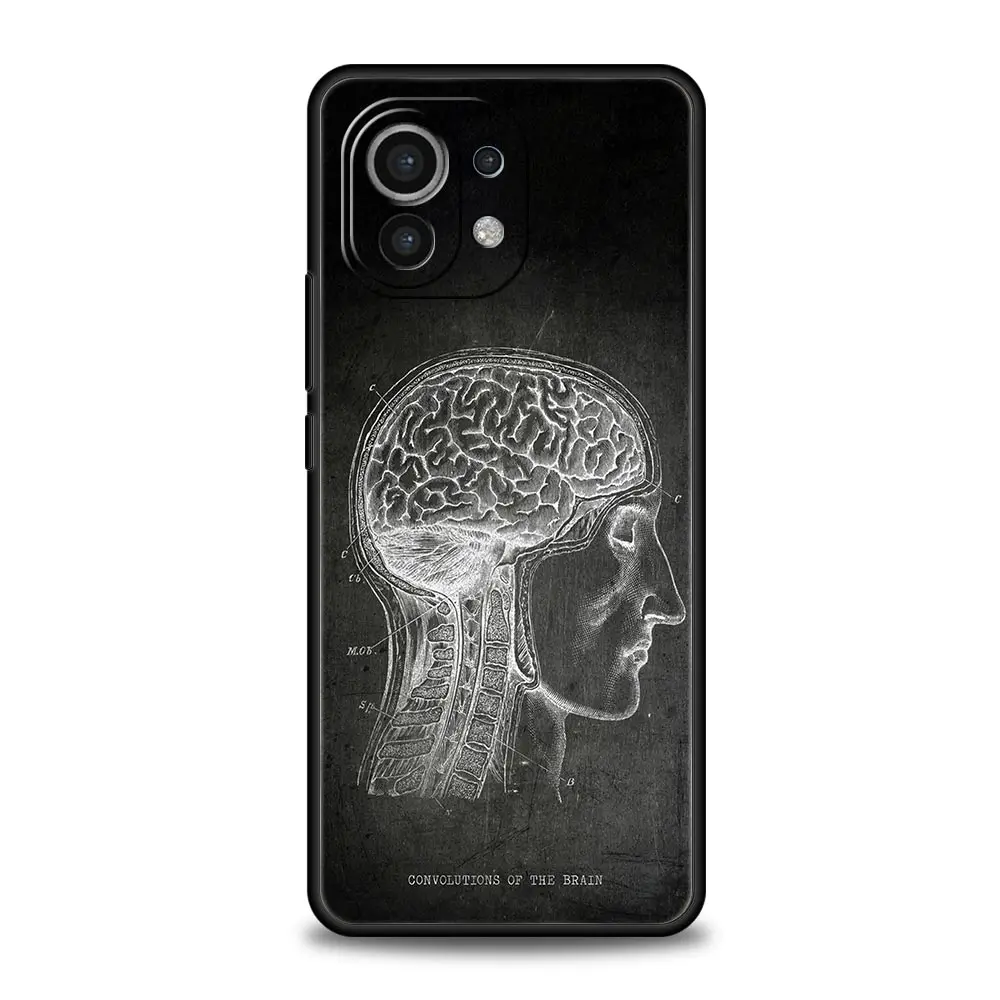 Chalkboard Anatomy Phone Case For Xiaomi 14 13T 12T Pro 12 13 11 Ultra Mi Note 10 Lite 10T 5G 11X Pro 11T 11i 9T Soft Cover