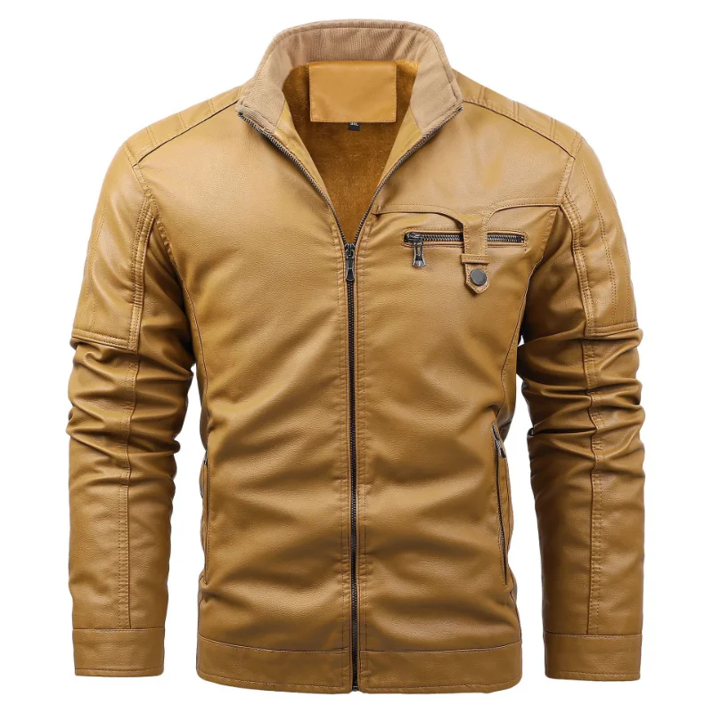 Nouvelle veste en cuir de moto à la mode imprimé en cuir brillant