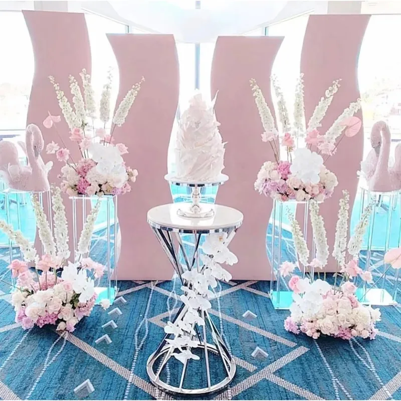 Pvc wedding decoration acrylic wave romc background mage