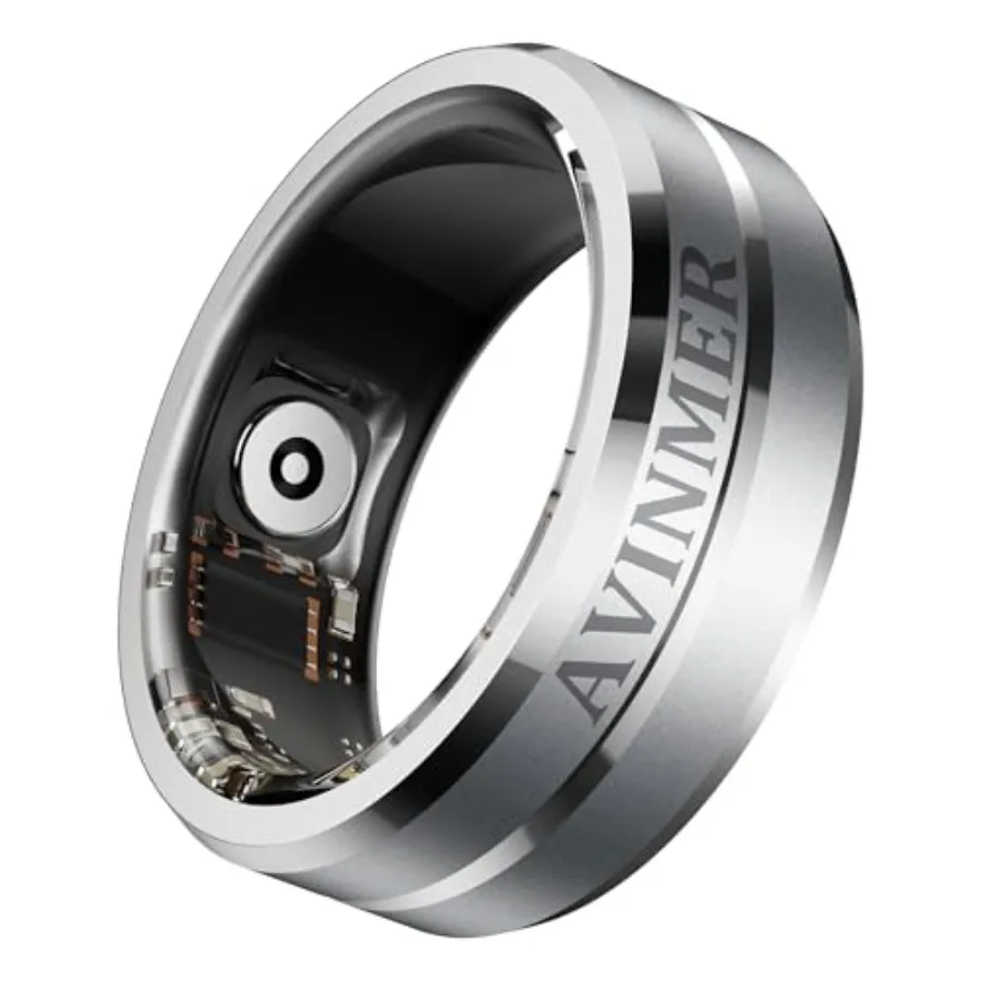 

Умное кольцо Gen 1 для отслеживания активности и сна, управление камерой через приложение, размер 8, водонепроницаемое, из нержавеющей стали, серебристое