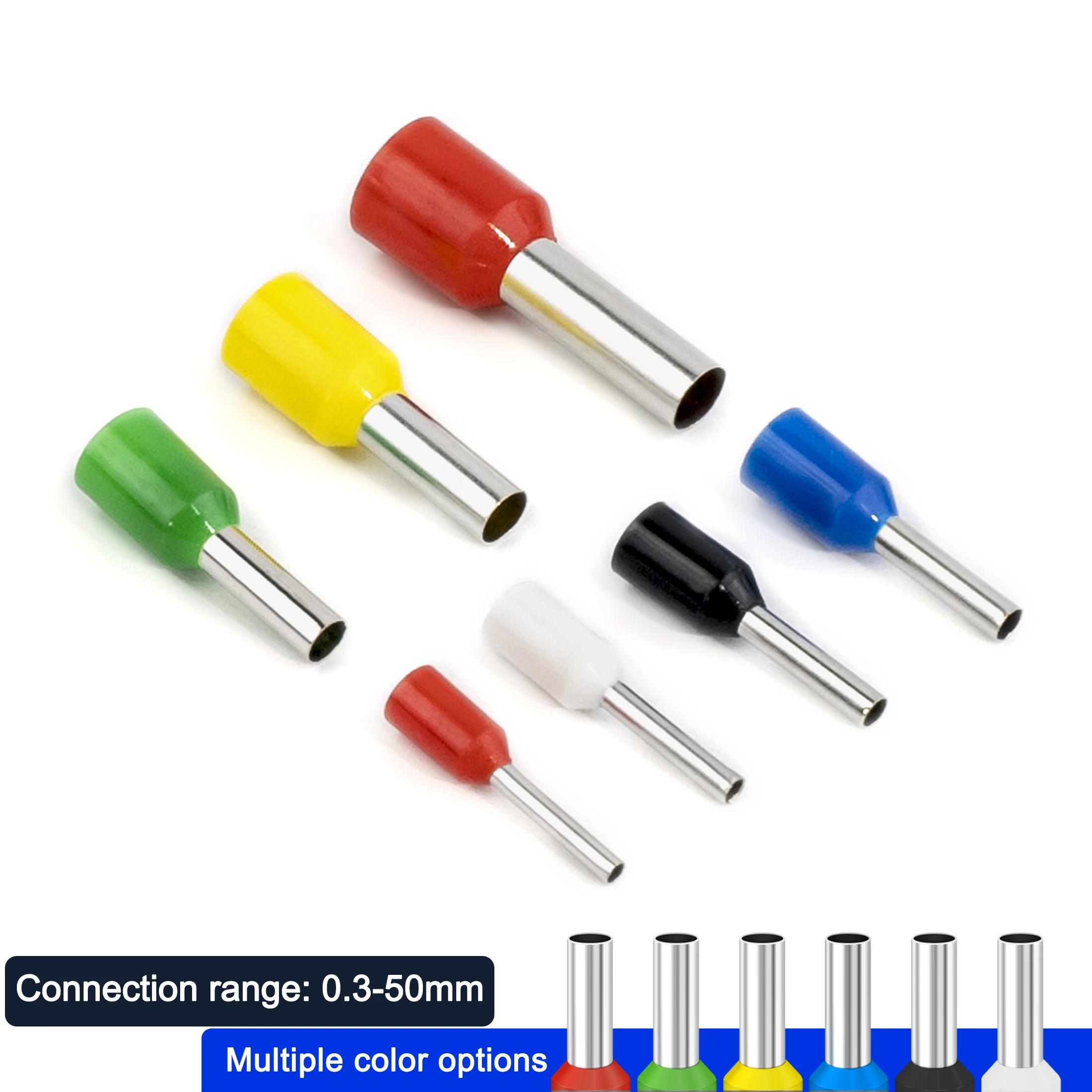 1000PCS/Pack E7508/E1008/E1508/E2508 Insulated Ferrules Cable Terminals Electrical Terminator Block Cord End Wire Connectors
