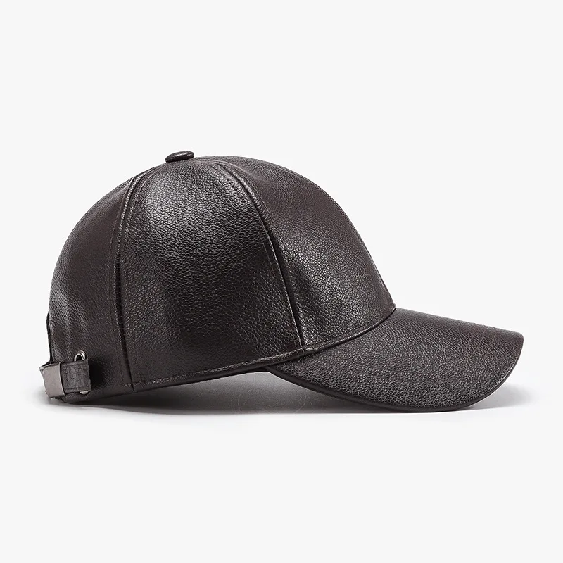 Autumn and Winter Solid Color Plain Baseball Cap for Men, Suitable for Middle-Aged and Elderly, Windproof and Warm