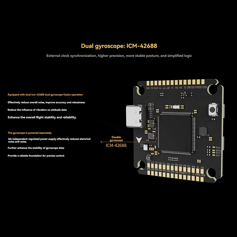 2PCS H743 PRO Flight Controller Dual Gyroscope BEC STM32H743 4-8S 30.5x30.5mm for RC FPV Drone [IANC-]