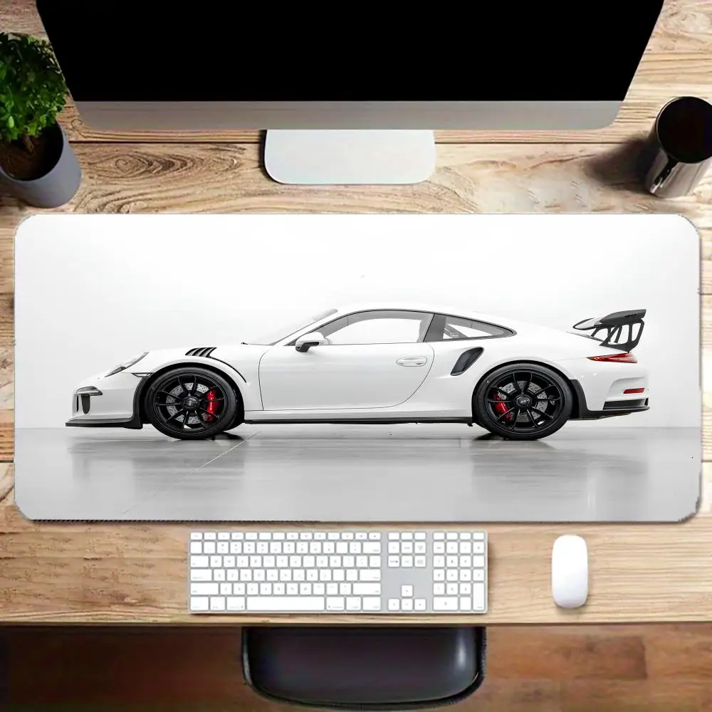 

White Sports Car Design Mouse Pad Large Rubber Anti-slip PC Desk Accessories Mousepad for Office & Gamer Keyboard Mats Decor Mat
