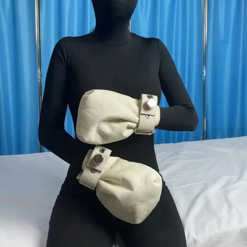 Adjustable Wrist Strap Medical Restraint Mittens for Psychiatric Patients Self-Harm Prevention Mental Health Restraint Gloves