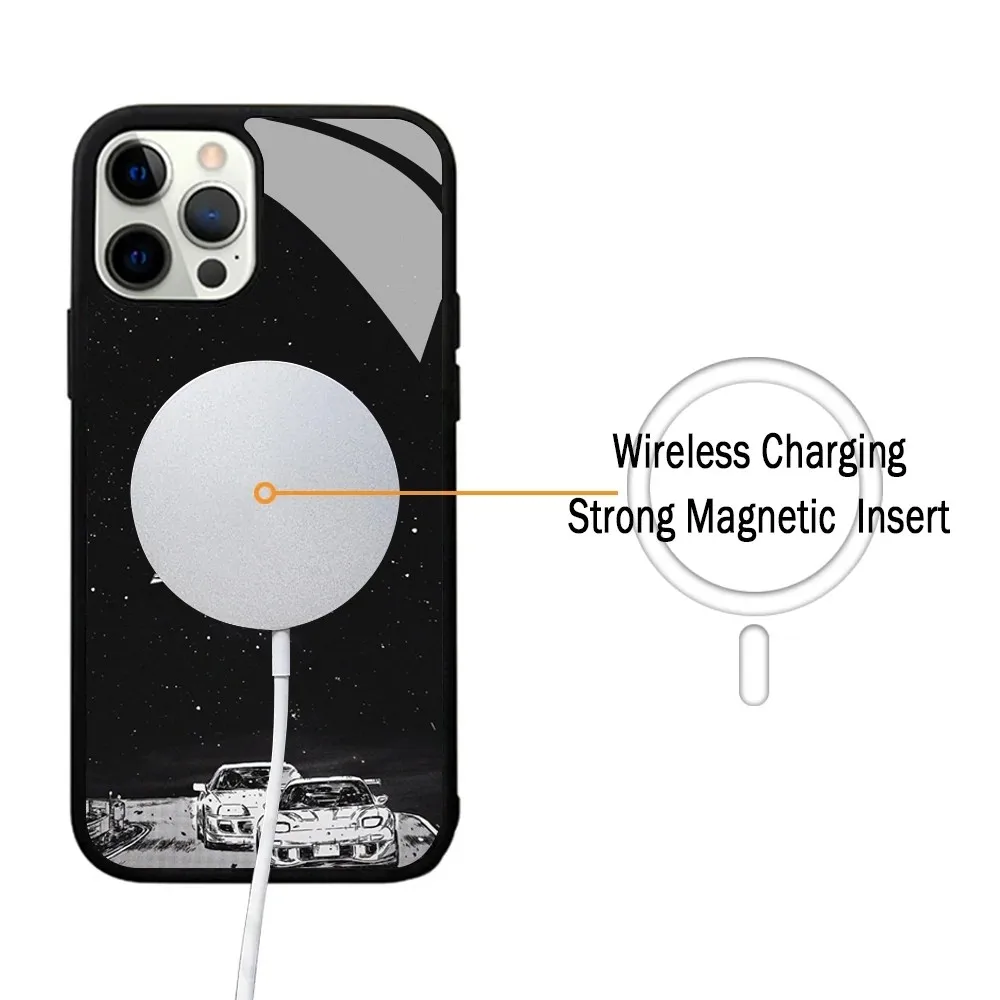 Initial D Phone Case For IPhone 15 14 13 Pro Max 11 12 Mini Alex Mirror For Magsafe Wireless Charging Cover