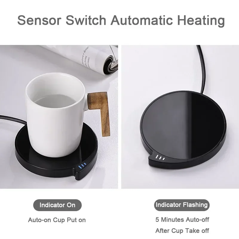 New Smart Coffee Mug Cup Warmer for Office Home with Three Temperature Settings Auto-on/off Waterproof Thermostatic Heat Cup Pad