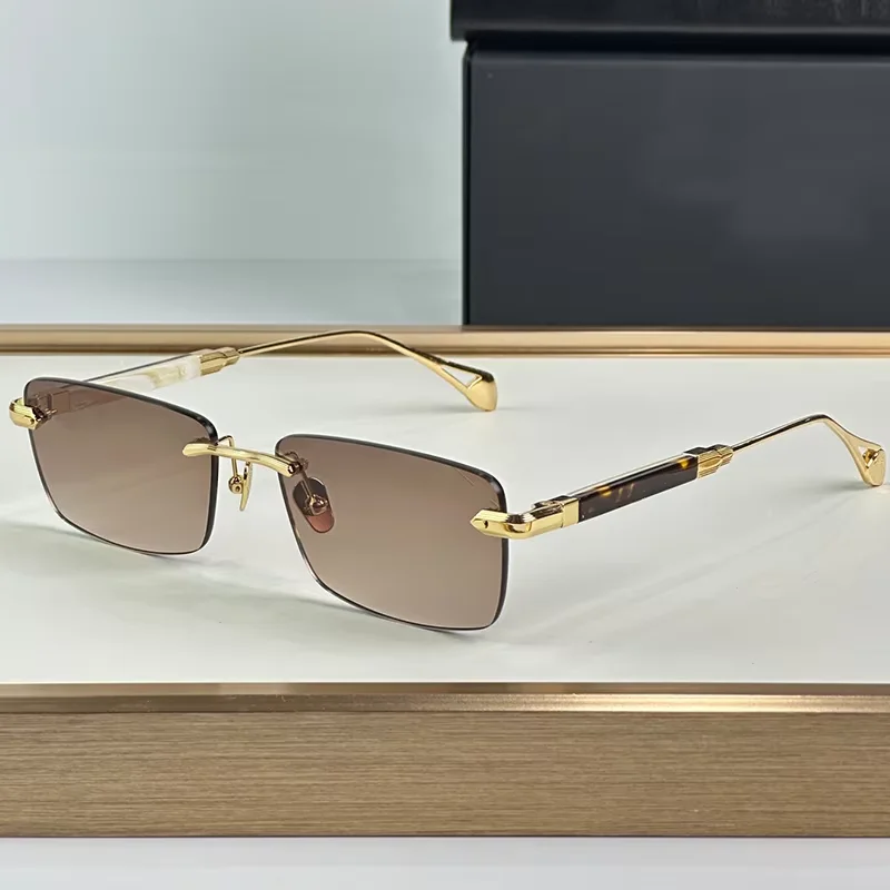 

THE EDITOR Alloy Rectangle Rimless Sunglasses for Men and Women High Quality Brand Designer Handmade UV400 Outdoor Eyeglasses