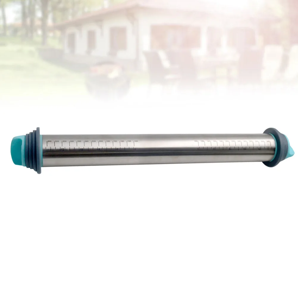 

1Pcs Stainless Steel Rolling Pin Hard-Wearing Satin Finish Dough Roller for Baking Bread Pizza Pastry with Scale Measurement