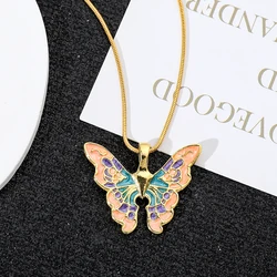 Butterfly Necklace Girl Princess Necklace Rainbow Fairytopia Mermaid Ins Women Multilayer Jewelry Accessories