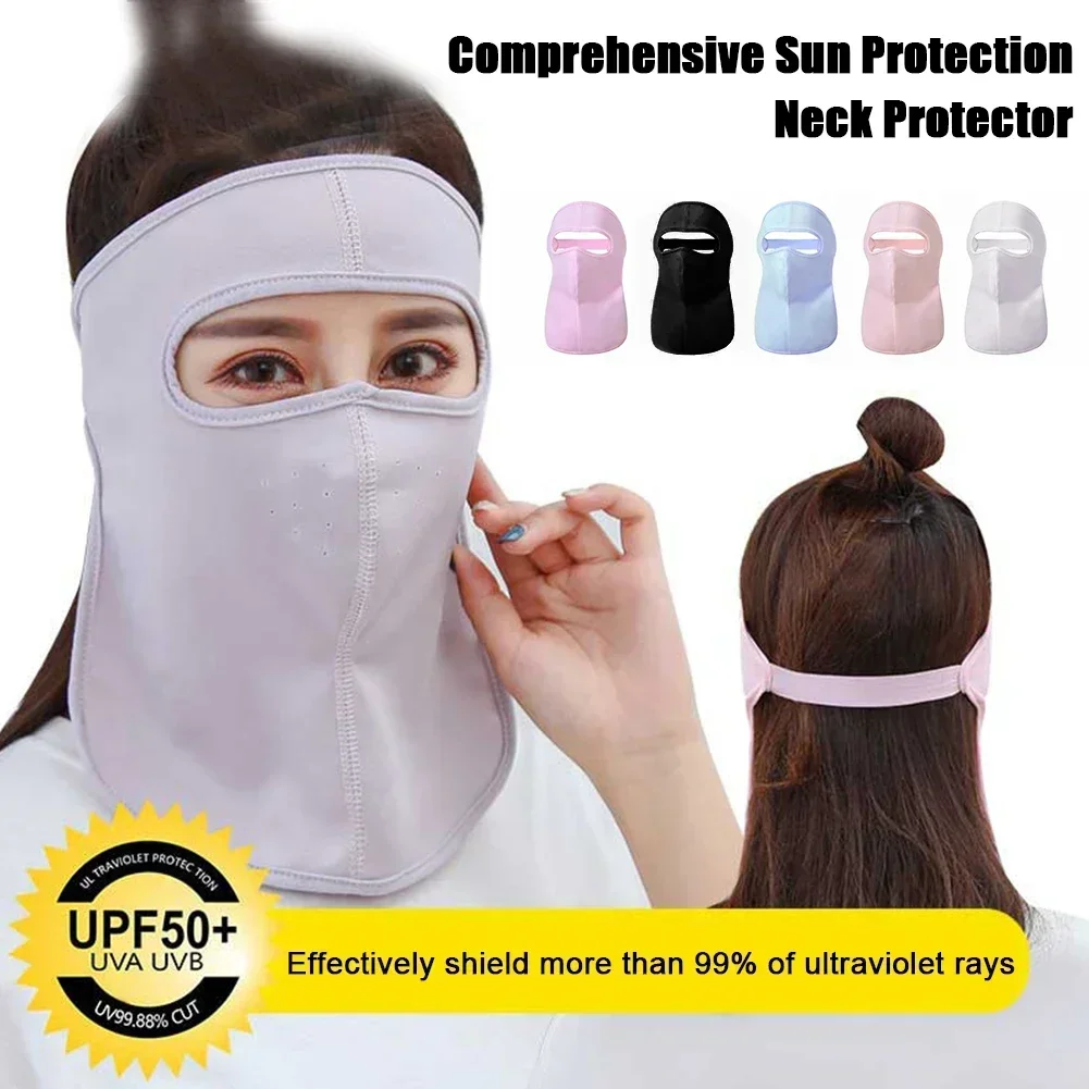 Máscara de ciclismo con protección solar de verano de seda de hielo, bufanda facial transpirable Anti-UV, casco para deportes al aire libre para ciclismo y correr