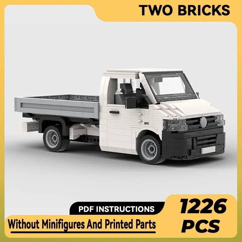 City Car Model Moc Building Bricks T5 Transporter Flatbed Technology Modular Blocks Gifts Christmas Toys DIY Sets Assembly