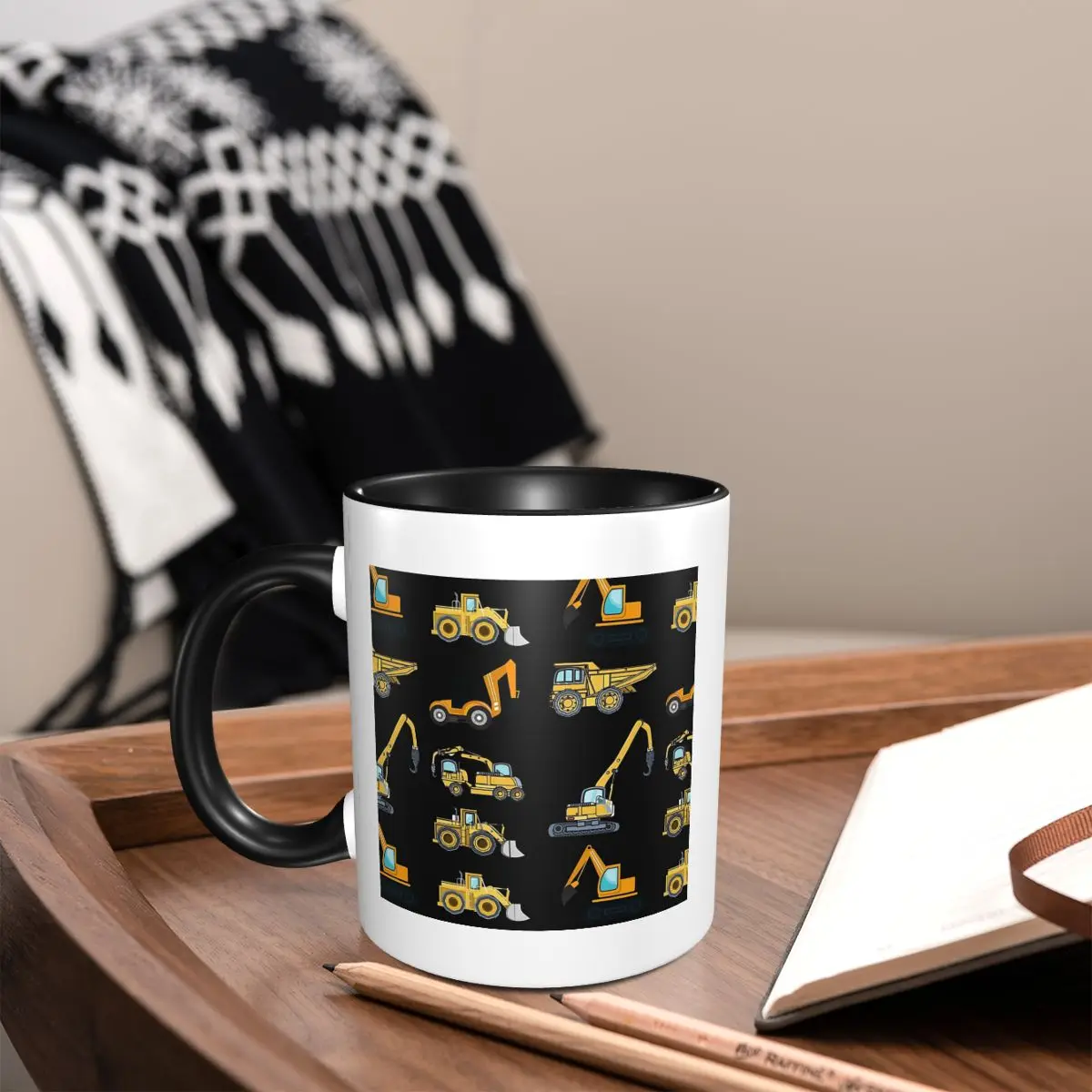 Construction Truck Excavator Mug Funny Ceramic Coffee Cups Tea Mugs Milk Cup Drinkware Gift for Woman Man