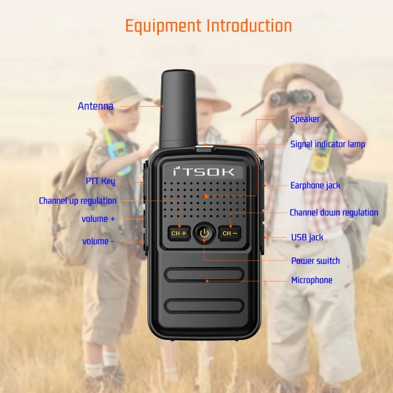 Walkie Talki-intercomunicador inalámbrico, transceptor de fuselaje colorido, 2 vías, radioestable, Mini juguetes de largo alcance, 2 piezas