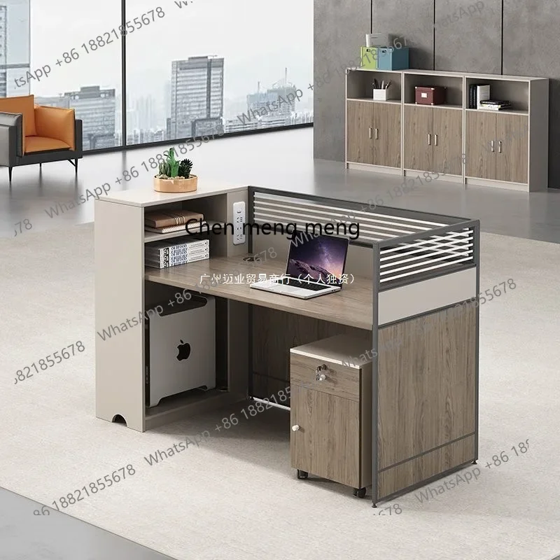 مكتب مكتب وكرسي مزيج مكتب بسيط ومزدوج ورباعي مساحة بطاقة الشاشة H #4