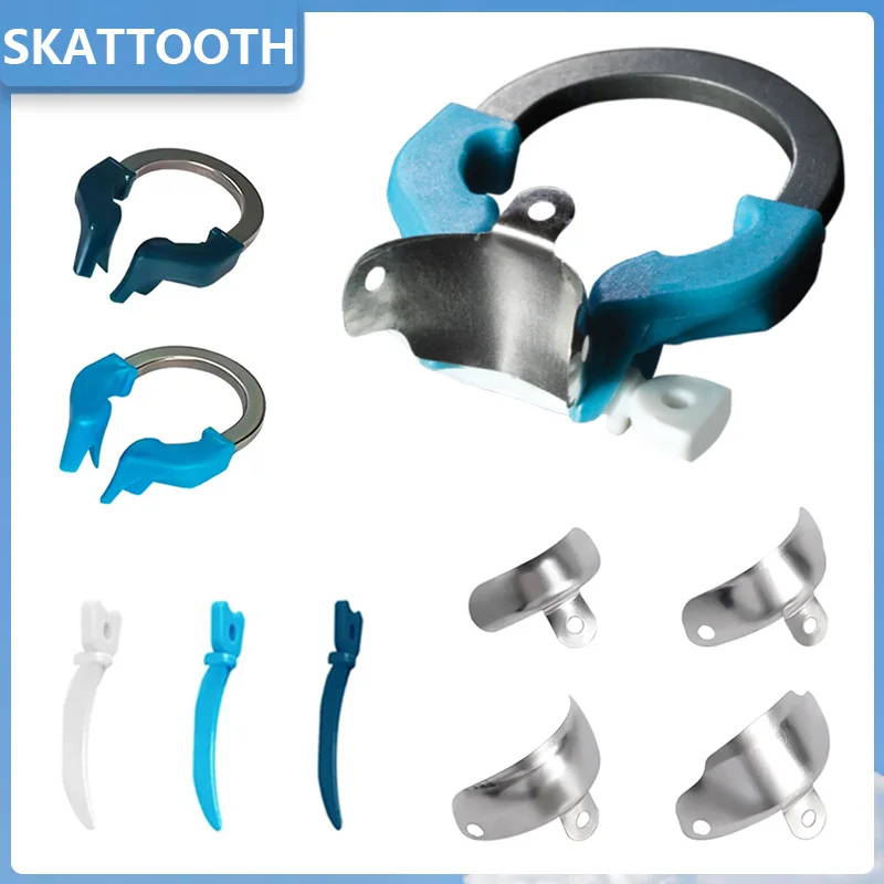 Dental Sectional Contoured Matrix System Matrix Bands Dental Tulwar Wedges + Metal Matrices + NITI Clamping Ring Dentist Tools