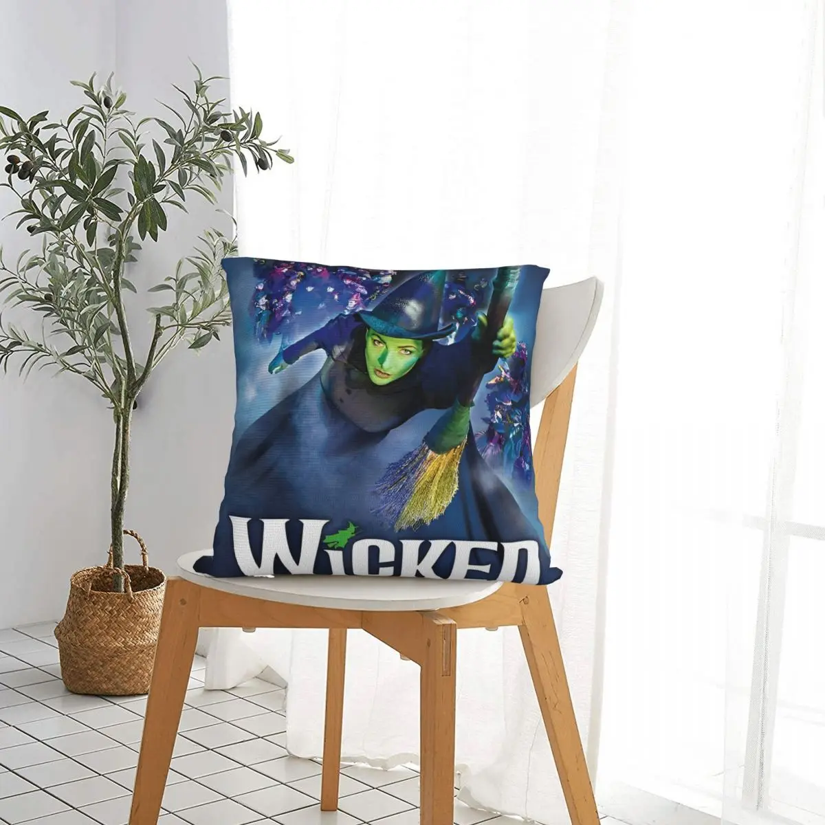 Epic Musical Fantasy Film W-Wicked Pillow Case Cushion Cover Custom Zippered Decor Pillowcase for Seat 45x45cm