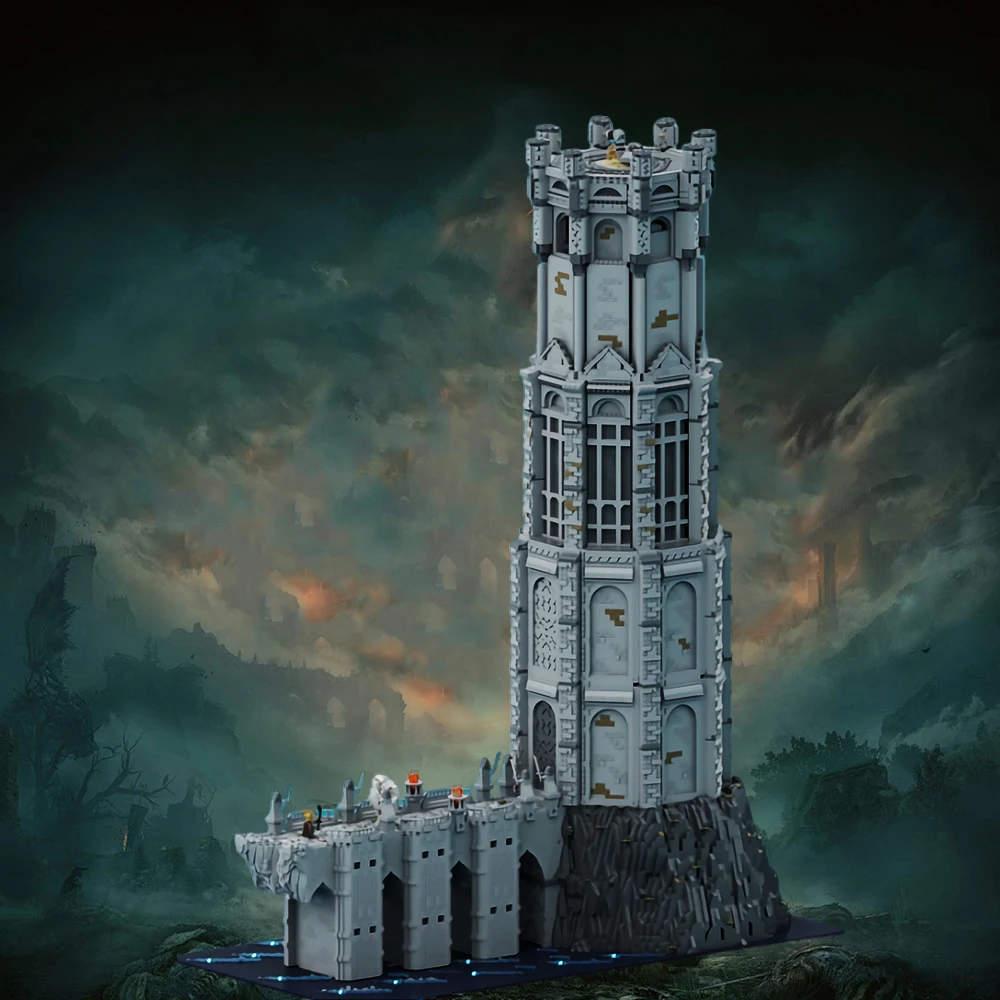 MOC Games Series Divine Tower Grave Building Blocks Castle Large Modle Street View DIY Assembly Technology Toys Bricks Gifts